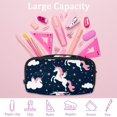 thumbnail image 4 of MUOOUM Pencil Case, Pink Unicorns White Cloud Pattern Large Capacity Pencil Pouch Stationery Pen Bag, 4 of 7