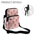 thumbnail image 5 of POLERO Pink Strawberry Print Lightweight Crossbody Purse, Polyester Crossbody Bags with Zipper Mobile Phone Shoulder Bag for Travel Shop, 5 of 7