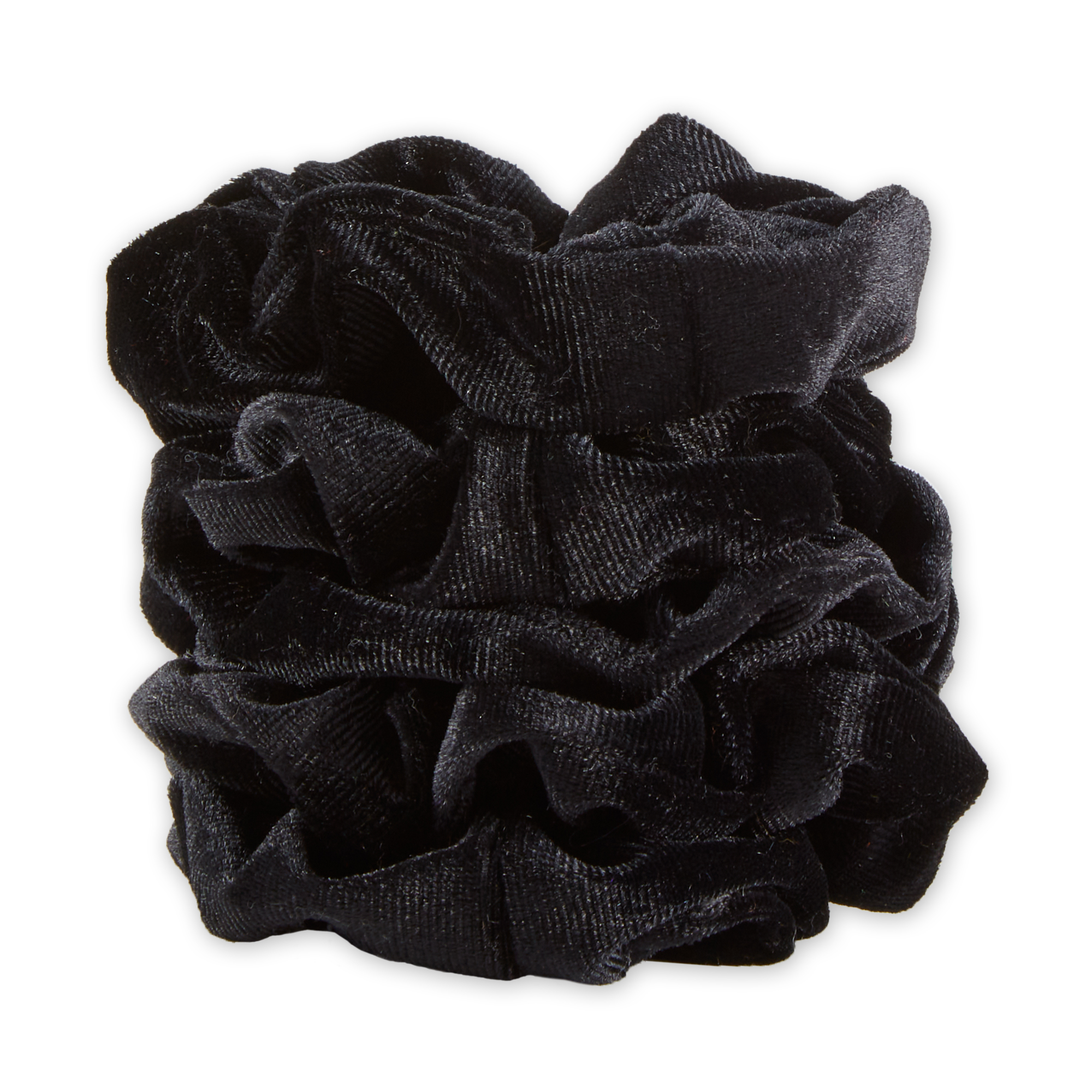 Tickled Pink Women's Satin Velvet Scrunchie Set Black