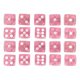 thumbnail image 1 of Lot de 20 dés transparents à 6 faces, coins arrondis, pour jeux de société et enseignement des mathématiques, rose à pois blancs, 1 of 4
