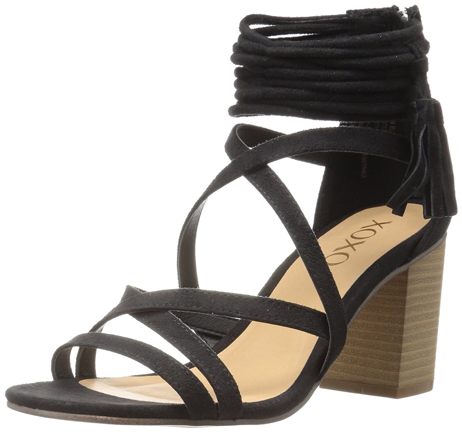 XOXO Womens Elle Fabric Open Toe Casual Strappy Sandals - Walmart.com
