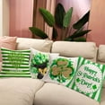 thumbnail image 2 of Set of 4 St Patrick''s Day Pillow Covers Green Clover Black Cap Decorative Pillows Cover Happy St Patrick''s Day Lettering Pillow Case Cotton Linen Cushion Cover for Couch 18"x18" (SPLT Set 4), 2 of 5