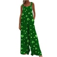 thumbnail image 5 of Tnhcen Women’s St. Patrick’s Day Green Clover Button Jumpsuit – Loose Fit Wide-Leg Romper with Pockets Pre-Shrunk Fabric S-2XL Sizes for Holiday Party or Casual Wear, 5 of 7