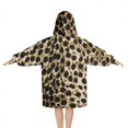 thumbnail image 2 of Brown and Black Leopard Print Blanket Hoodies for Kids 6-13YR Oversize Wearable Blanket Hoodies for Boys Girls Teens, 2 of 7