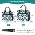 thumbnail image 4 of FORMRS Insulated Lunch Bag Unisex Large Capacity with Shoulder Strap, Blue Mosaic Pattern, 4 of 6