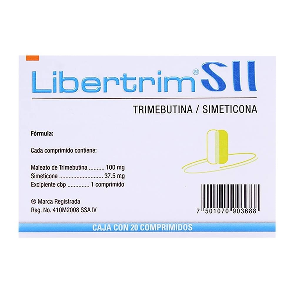 Libertrim SII Trimebutina 100 mg, Simeticona 37.5 mg 20 comprimidos
