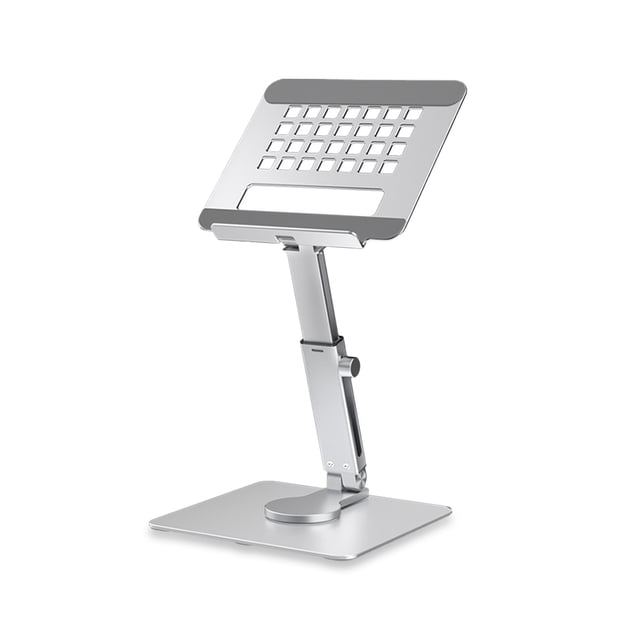 bedienty Support de Tablette Pliable Rotation à 360 Degrés Multi-angle Réglable Support d'Ordinateur Portable Rétractable Fournitures de Bureau Portables Argent