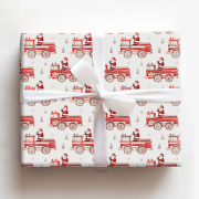 Firefighter Claus - Christmas Wrapping Paper Roll - Gift Wrap for Holidays, Birthdays, Christmas