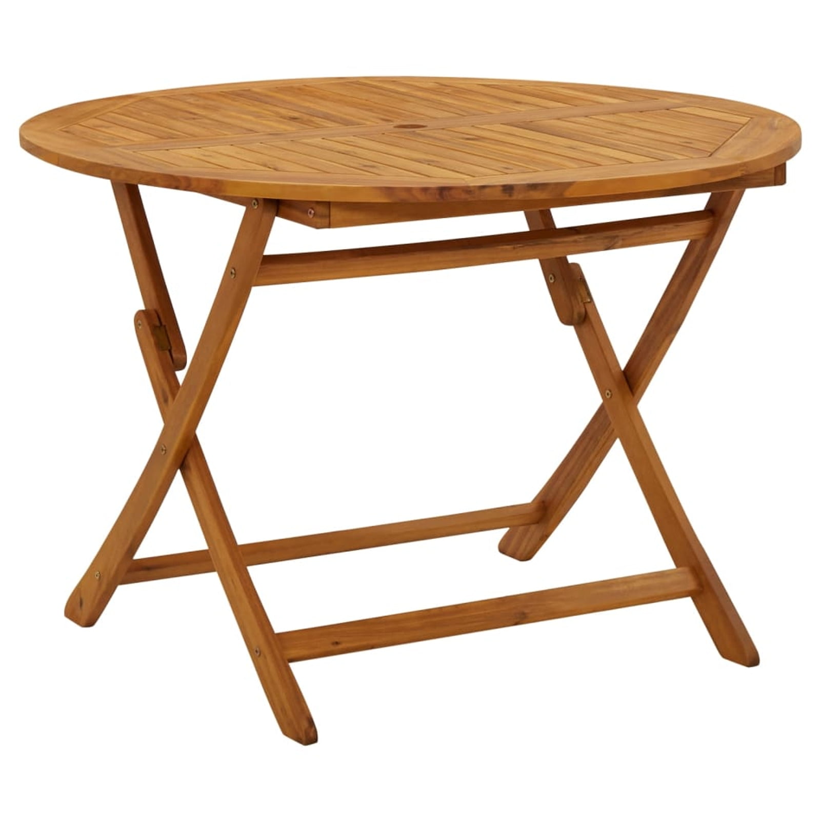 Dcenta Folding Garden Table Wood Acacia Round Outdoor Dining Table with