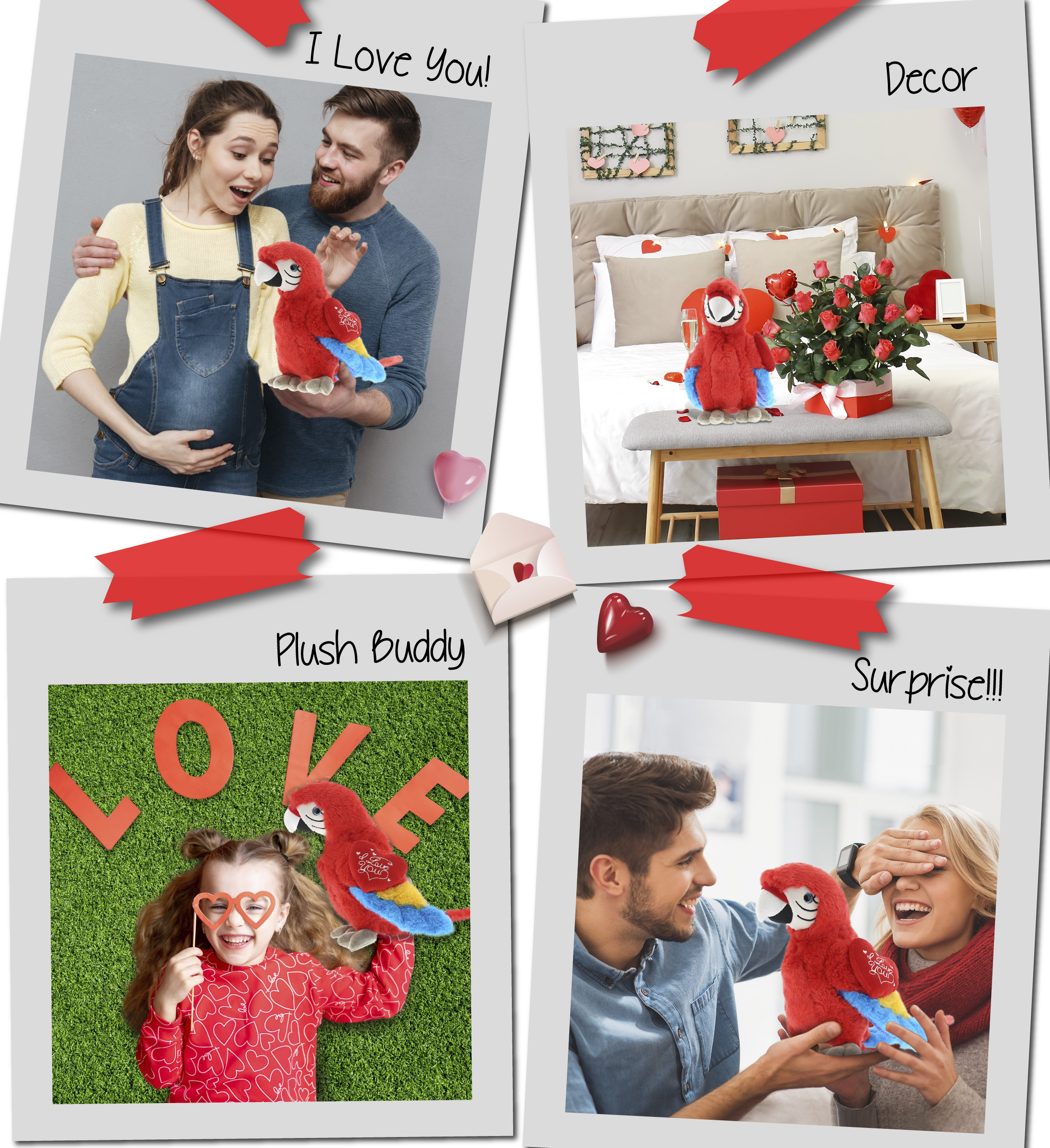Caroline Treasures Cuscino Decorativo Red Parrot At Lulu - Tela Resistente 30,5x40,6 Cm, Multicolore, Per Interni/Esterni