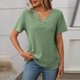 thumbnail image 5 of mfyjkho Tops Bohemios Para Mujer, Camiseta Informal De Manga Corta Con Cuello En V Y Botones De Color Liso Para Mujer Tops Para Hacer Ejercicio Para Mujer L, 5 of 8