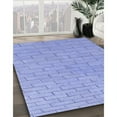 thumbnail image 3 of Ahgly Company Machine Washable Indoor Square Transitional Light Slate Blue Area Rugs, 7' Square, 3 of 7