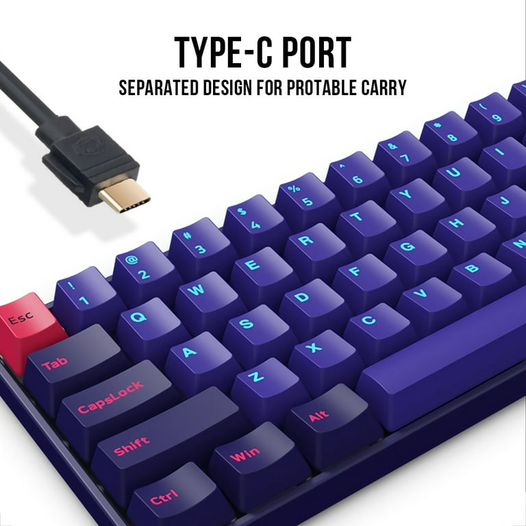 AKKO Clavier Gamer Mécanique QWERTY bluetooth 3.0 Cherry MX Switch Rouge  USB Type-C Filaire Silencieux PBT Keycap 3068