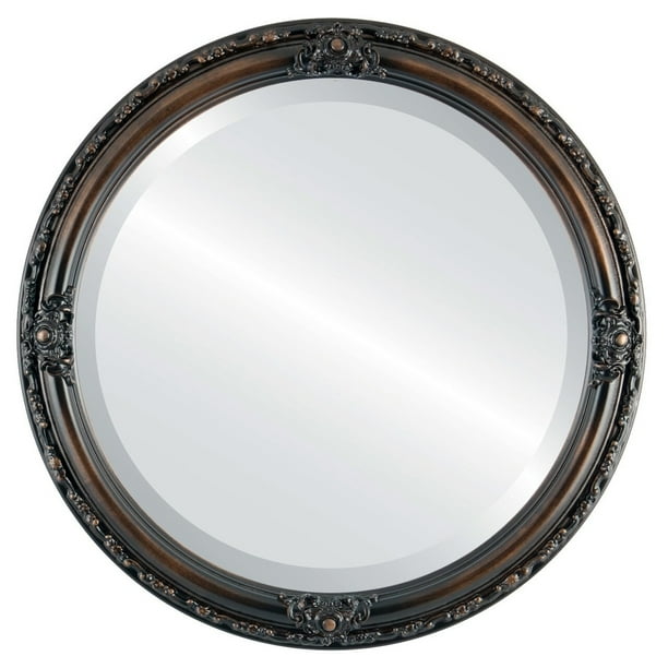 The Oval And Round Mirror Jefferson Framed In Rubbed Bronze Antique Com Rubbed Bronze Antique, Brushed Bronze Circle Mirror