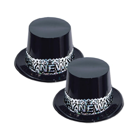 Beistle Silver Stardust New Years Party Topper Hat black/silver (Case of 25)