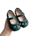thumbnail image 4 of Kids Girls Green Faux Faux Leather Mary Janes Non-Slip Comfort Shoes Girls Green Mary Jane Flats Kids Little Kid Adjustable Dress Shoes,Size 1, 4 of 7