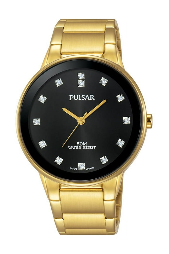 Easy Style Mens Crystal Marker Dress Watch - Gold-Tone - Bracelet