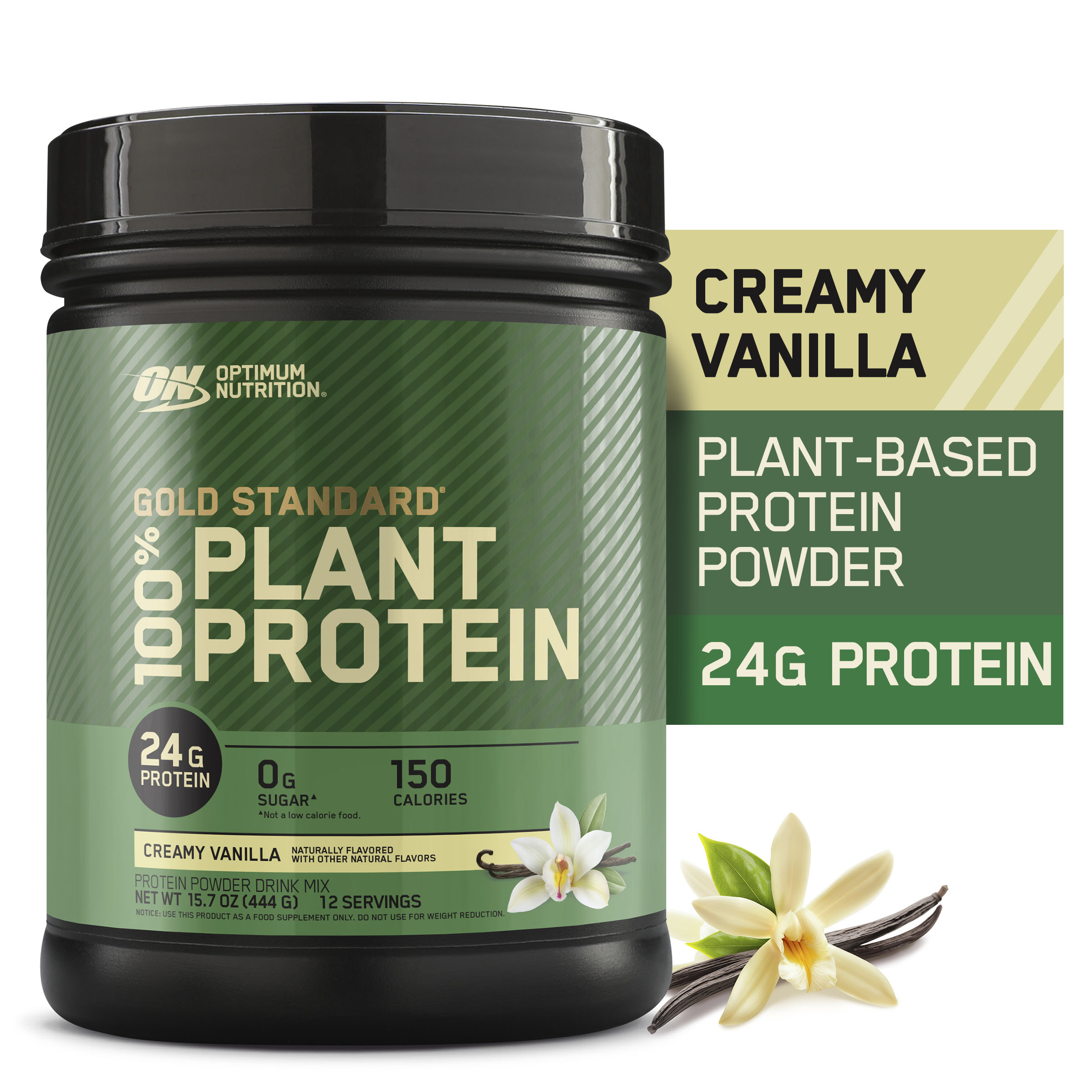Optimum Nutrition, Gold Standard 100% Plant Protein Powder, Creamy Vanilla 1lb Tub