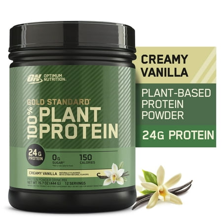 Optimum Nutrition, Gold Standard 100% Plant Protein Powder, Creamy Vanilla 1lb Tub