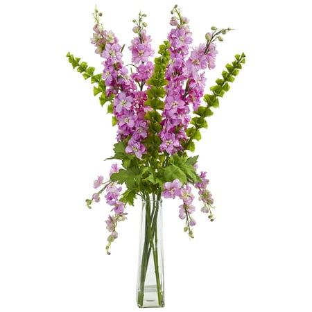 - Nearly Natural 34-In. Delphinium and Bell of Ireland Artificial Arrangement
