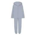 thumbnail image 2 of Women's Running Tracksuit Sets, Full Zip Loose Casual Hoodies Matching Elastic Waist Joggers Pant Activewear New Two Piece Sets for Women Fall Outfits Gray S, 2 of 3