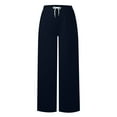 thumbnail image 5 of YDKZYMD Women's Sweatpants Cotton Straight Leg Flare Petite Clearance Baggy Pants Elasticwaist High Waisted Teen Girls Sweatpants with Pockets Straight Leg Fall Jogger Pants Navy S, 5 of 7