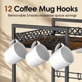 thumbnail image 4 of Coffee Bar Organizer Countertop, 2 Tier Mug Cup Holder Stand with 12 Hooks, 30 K Cup Coffee Pod Drawer with Mug Rack, Multifunctional Shelf Organizer for Accessories Station Kitchen (Brown), 4 of 9