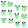 thumbnail image 1 of Frog Figure Tiny Frogs Tabletop Display Resin Assorted Color Glow in The Dark 12Pcs, 1 of 3