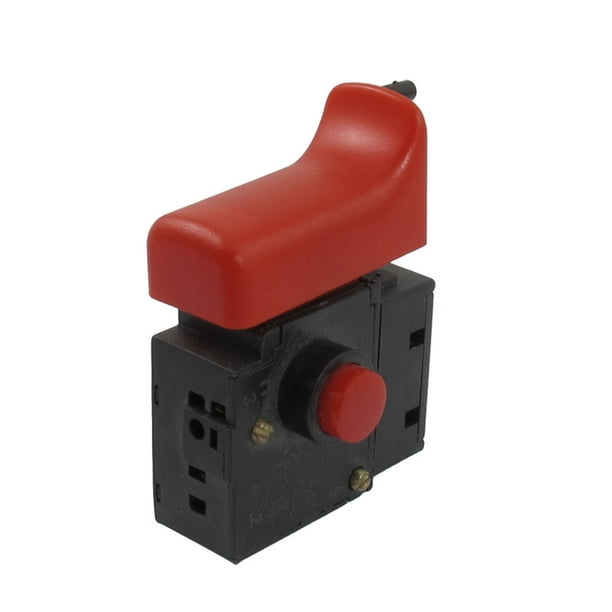 Interruptor de disparo de bloqueo AC 250V 6A con carcasa roja para taladro eléctrico 10RE