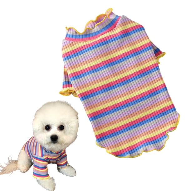 Ropa De Algodón Arcoíris Para Perros, Camiseta Para Mascotas De Otoño E Invierno, Suministros Encantadores Para Mascotas A La Moda matsuzay PT002321-07