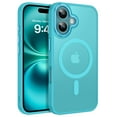 thumbnail image 6 of BENTOBEN Case for iPhone 16 [Compatible with Mag-Safe], 6.1" Metal Lens Frame Button Frame Hard Tpu Matte Magnetic Anti-Fingerprint Shockproof Protective Cover for iPhone 16, Lake Blue, 6 of 10