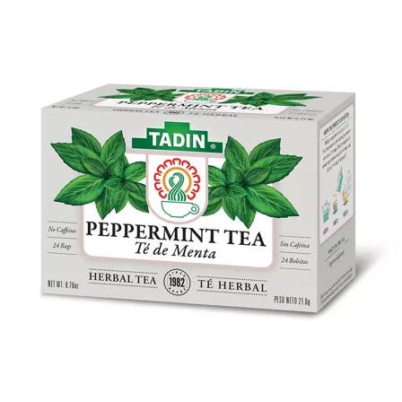 Tadin Peppermint Tea. Soothes & Improves Energy. Herbal Blend. 24 Bags. 0.85 oz