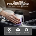 thumbnail image 5 of 18oz Travel Coffee Mug, 316 Stainless Steel Vacuum Insulated Tumbler with 2-in-1 Straw Lid & Strap, Liquid & Marble Print, 5 of 6