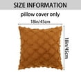 thumbnail image 5 of REGALWOVEN Set of 2 Solid Color Cut Flower Checkered Throw Pillow Covers Soft Cozy Neutral Decorative Cushion Covers for Sofa Home Decor Brown 18" x 18", 5 of 6