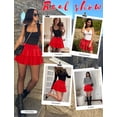 thumbnail image 2 of otnbgsr Women's Y2K Ruffle Mini Skirt, Pleated Layered Short Skirt with Adjustable Drawstring Waist, Casual Fashion Bottoms, 2 of 12