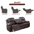 thumbnail image 4 of Bonded Leather Living Room Furniture Set Reclining Sofa Set Loveseat Furniture Sets in Living Room Sofa Recliners (Sofa, Brown), 4 of 12