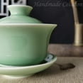 thumbnail image 4 of Gaiwan Kung Fu Teacups with Lid 5-Ounce Teacup and Saucer Set Porcelain Chinese Celadon(Green), 4 of 15