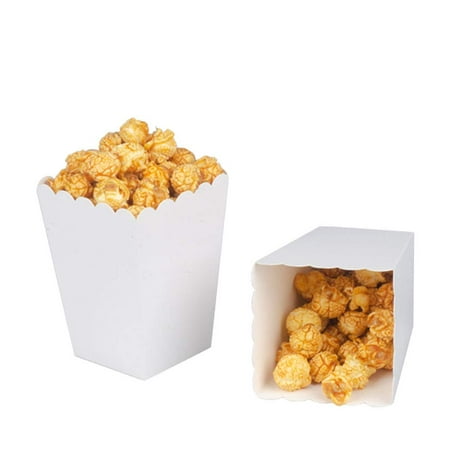 

10 Pack Popcorn Boxes for Party Bulk Paper Popcorn Containers for Movie Night Carnival Decorations (2.2 x 4.1 x 2.9 In)[White]