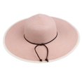 thumbnail image 2 of Sombrero de paja de mujer Hugo plegable Verano Borde Ancho negro, 2 of 5