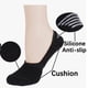 thumbnail image 2 of Xiao Hua Calcetines náuticos invisibles de algodón grueso para mujer, deportivos y de ocio, de caña baja, con suela plana, antideslizantes, 5 pares, color negro medio, 2 of 3