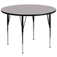 thumbnail image 1 of 60'' Round Grey Thermal Laminate Activity Table - Standard Height Adjustable Legs, 1 of 3