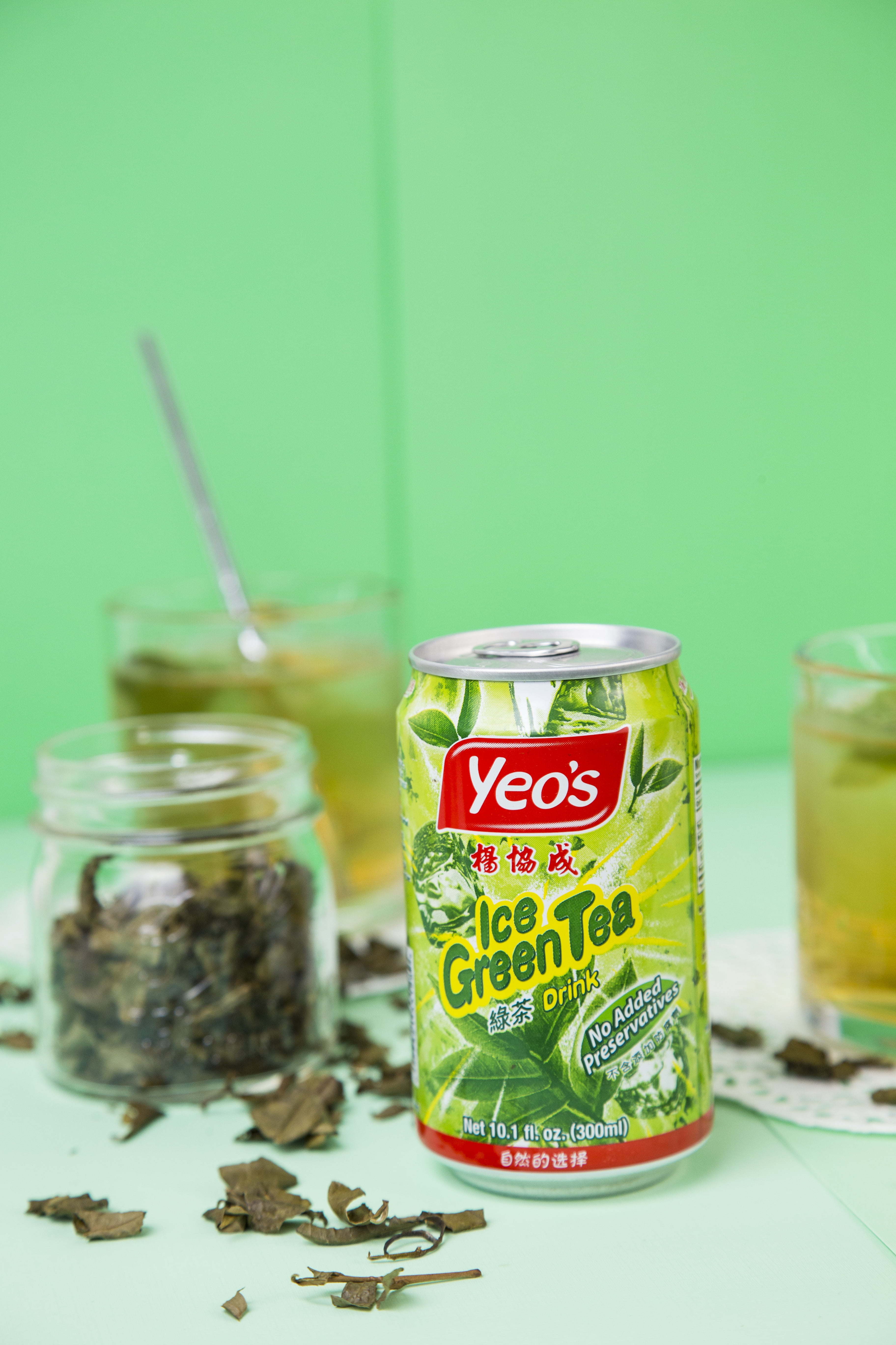 (Pack of 24) Yeo's Iced Green Tea Drink, 10.1 Fl Oz, 24 Count