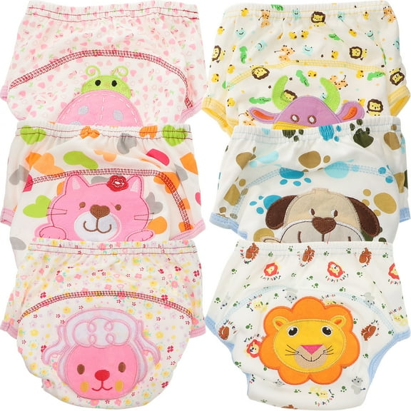 Niceauty 6pcs Baby Girls Nappy Diaper Underwear for Toddler Potty Training Pants Size