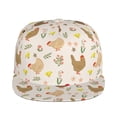 thumbnail image 2 of Daiia Chicken Family print Flat Bill Hats Flat Brim Trucker Cap Baseball Cap Adjustable Classic Low Profile Hat Unconstructed Plain Cap, 2 of 9