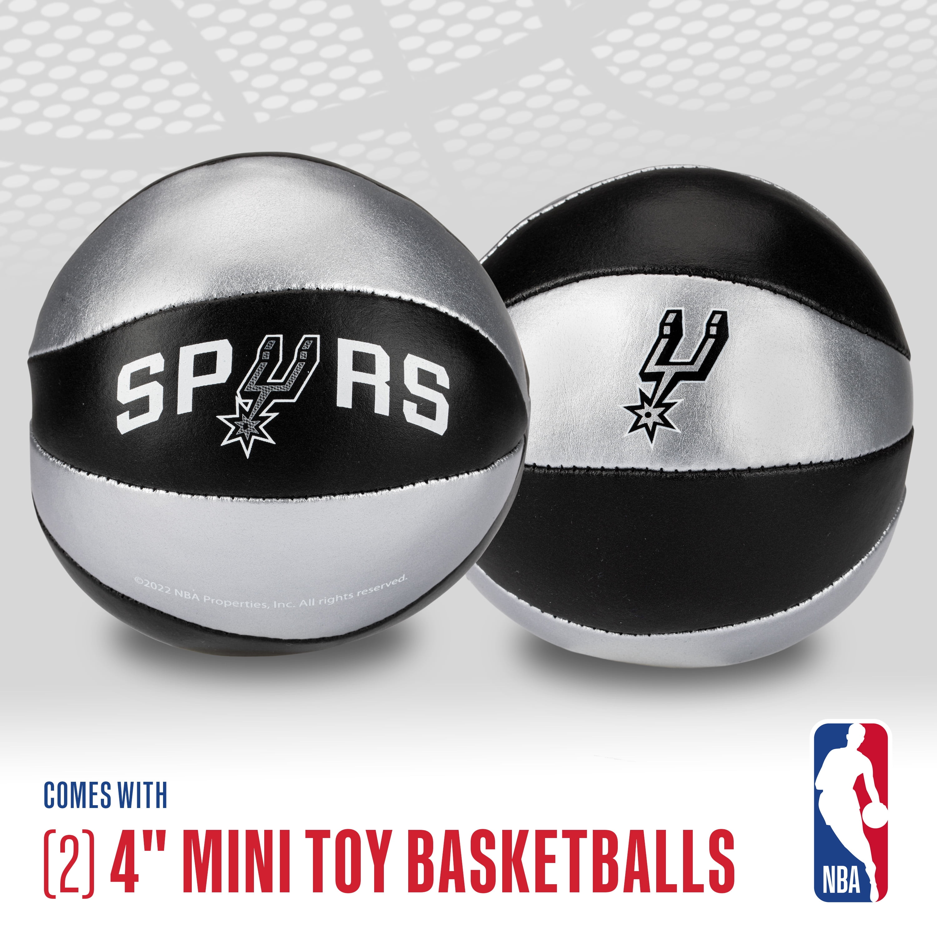 Franklin Sports NBA San Antonio Spurs Toy Basketballs - 2 Pack of Kids Soft Mini Basketballs for Over the Door + Indoor Hoops - NBA Fan Shop Kids Soft Toy Basketballs - (2) Mini Balls Included