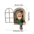 thumbnail image 3 of SUYOLL Outdoor Gnomes Windows Garden Sculpture Art Decorative Statue Ornament For Patio Yard Porch Resin Craft, 3 of 6