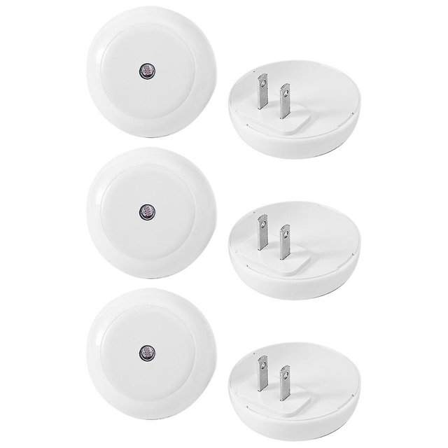 Plug-in Night Light, Light Sensitive, Low Light Warm Led Nightlight With Sensor, Round, Soft Glow