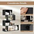 thumbnail image 5 of CRXX S-Shaped Bookshelf, Geometric Bookcase with Open Shelves, 5 Tier Display Shelf, Modern Shelving Unit, Wood Standing Shelf, Book Shelf for Bedroom, Living Room, Study (Black), 5 of 17