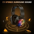 thumbnail image 6 of Gaming Headset for PS5, PS4, PC,USB Wired,FFN over Ear Headphones with Noise-Cancelling Microphone, 7.1 Surround Sound, 10 RGB Lights,50mm Speakers, Black, 6 of 9