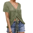 thumbnail image 2 of Summer Women's Crochet Beach Cover Up Lace-Up Drawstring Poncho Top Beachwear Swimsuit Bikini Dress-Up, 2 of 5